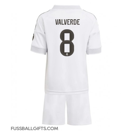 Real Madrid Federico Valverde #8 Fußballbekleidung Heimtrikot Kinder 2025-26 Kurzarm (+ kurze hosen)